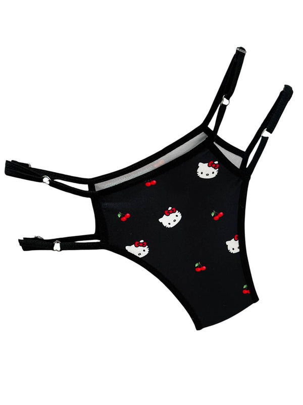 FANCY KITTY BLACK THONG