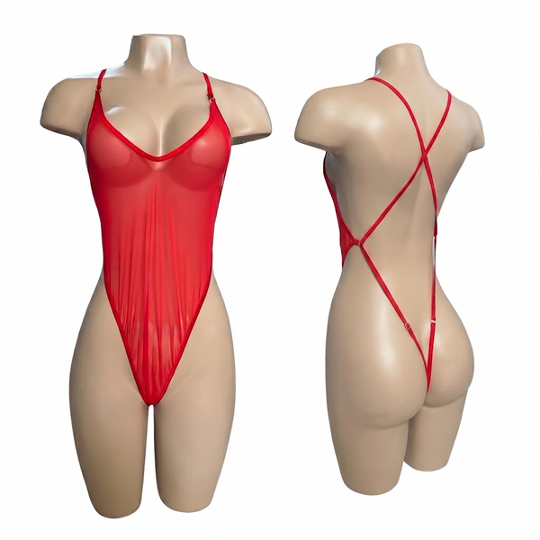 RED BODYSUIT + CHOKER