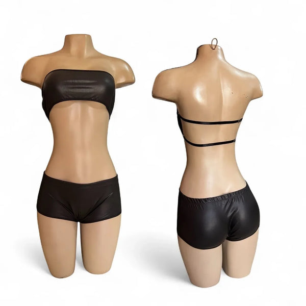 FAUX LEATHER DARK SET