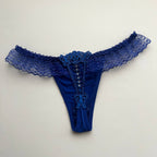 TANGA AZUL ENCAJE