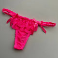 FUCHSIA LACE THONG