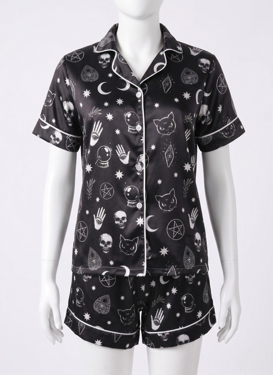 DARK SATIN PAJAMAS