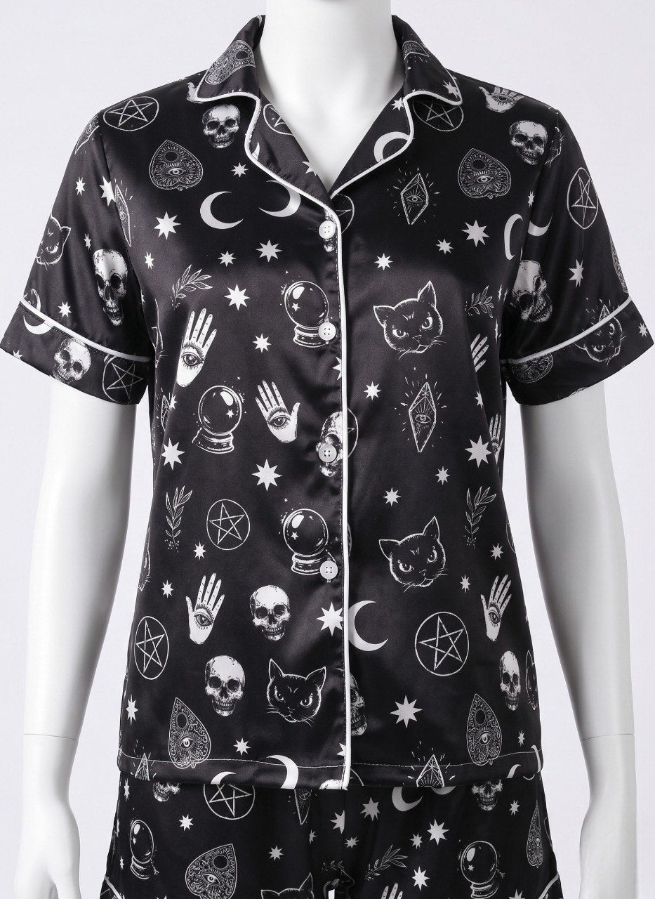 DARK SATIN PAJAMAS
