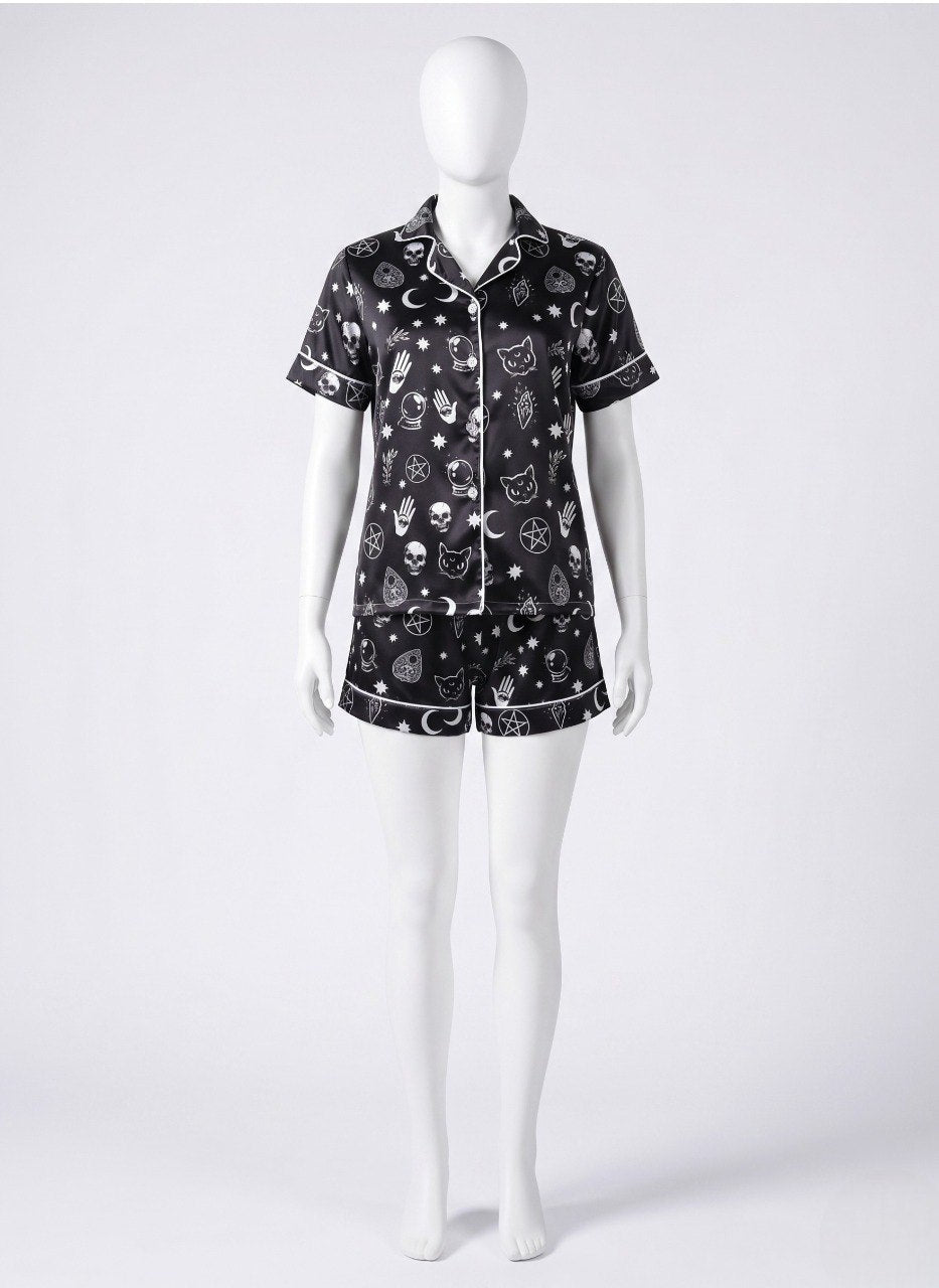 DARK SATIN PAJAMAS