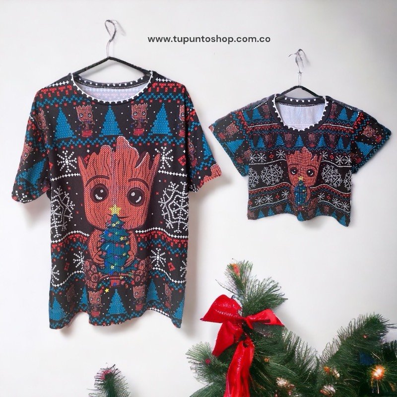 MATCH NAVIDEÑO CAMISA + CROP TOP