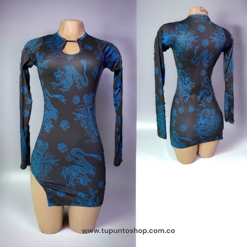VESTIDO MANGA LARGA DRAGONES