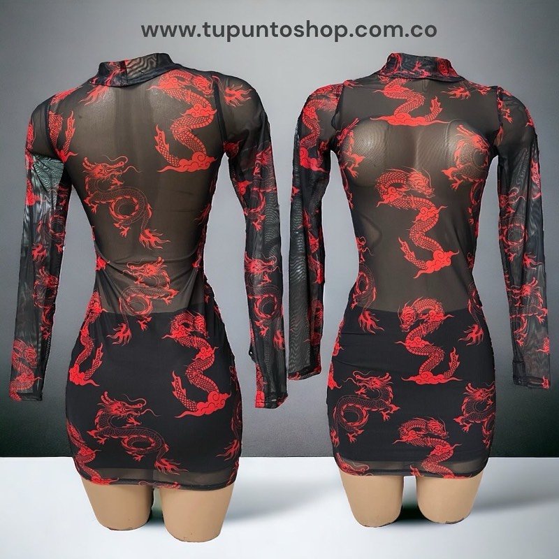 VESTIDO MALLATEX DRAGONES