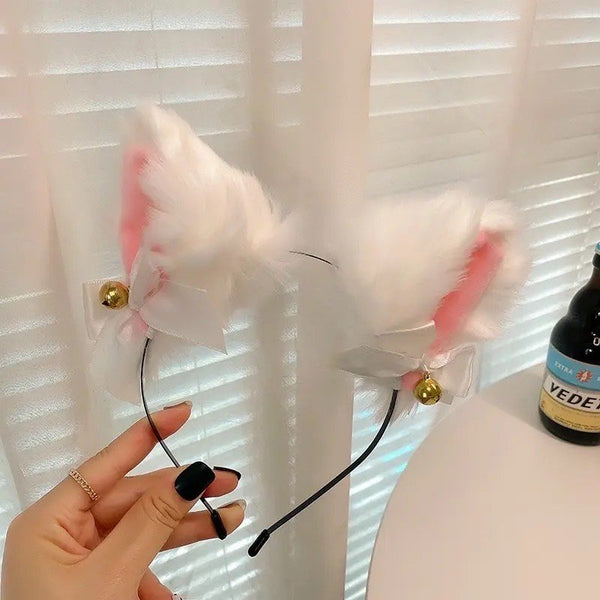 WHITE CAT EARS HEADBAND
