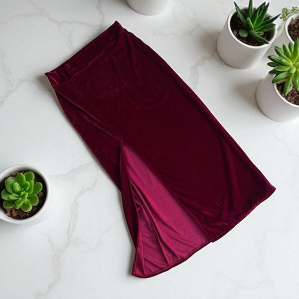 LONG WINE SKIRT