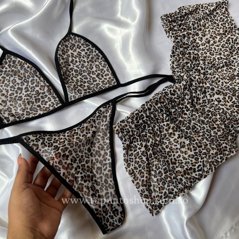 CONJUNTO MALLA TEX ANIMAL PRINT
