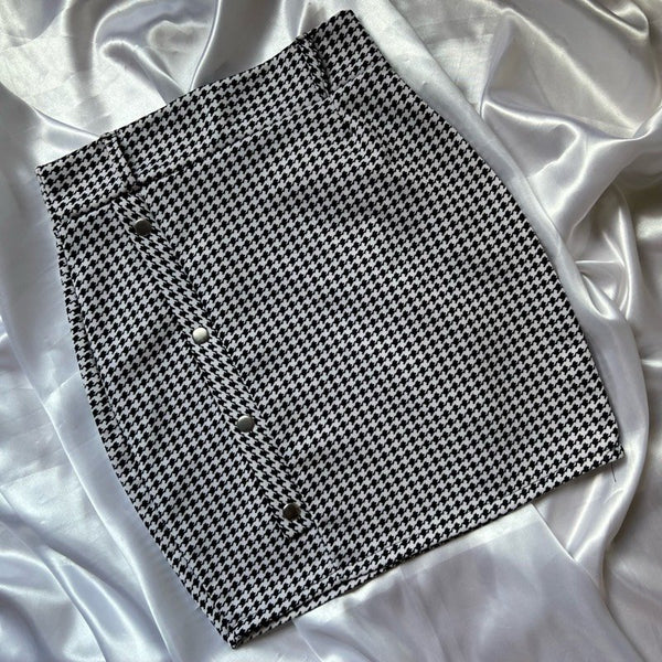 CHECKED TUBE SKIRT