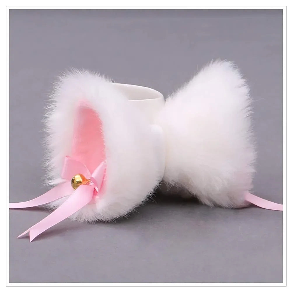 GANCHITOS OREJAS DE GATO BLANCO