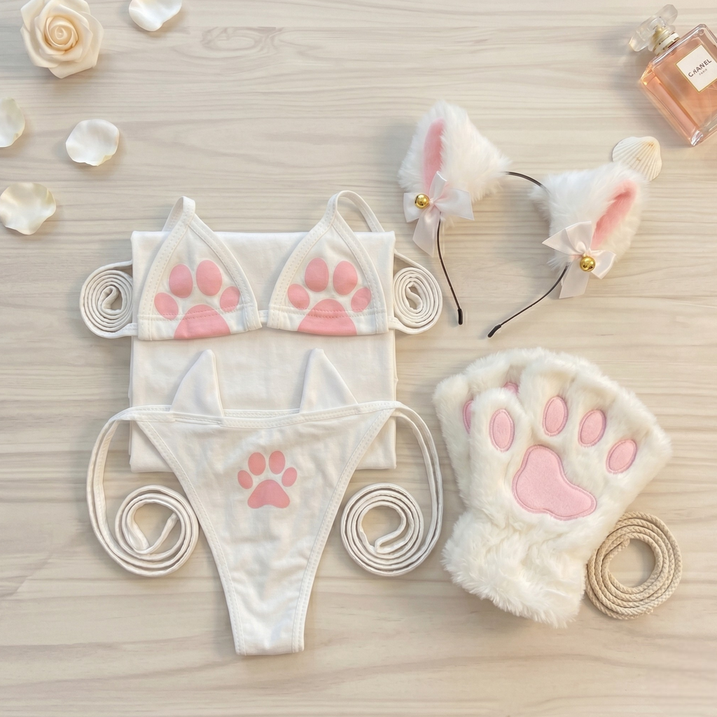 SEXY PAW + DIADEMA + GUANTES